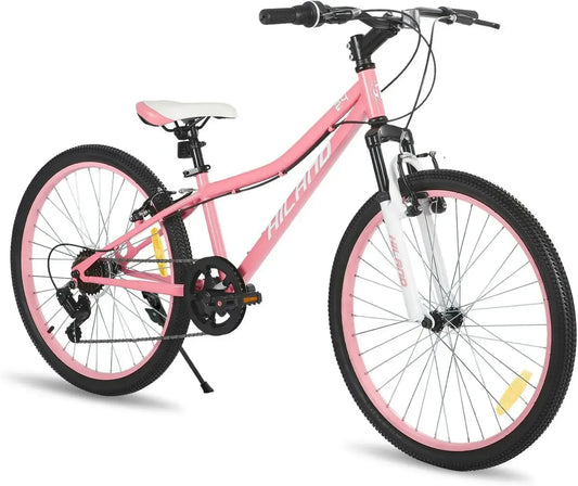 Bicicletta da Montagna HILAND Climber 24'' per Bambini, 7 Velocità, Forcella Ammortizzata, Freni a V, Unisex, Vari Colori