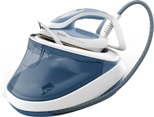 Tefal GV9710 Pro Express Ultimate II Ferro da Stiro con Potente Vapore, 7,6 Bar, 170g/min, Impostazione Automatica, Anti-Calcare, Blu