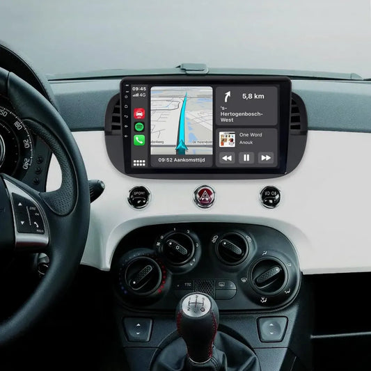Sistema Multimediale Android 9' per Fiat 500 2007-2015, CarPlay Wireless, GPS, WiFi, Audio DSP
