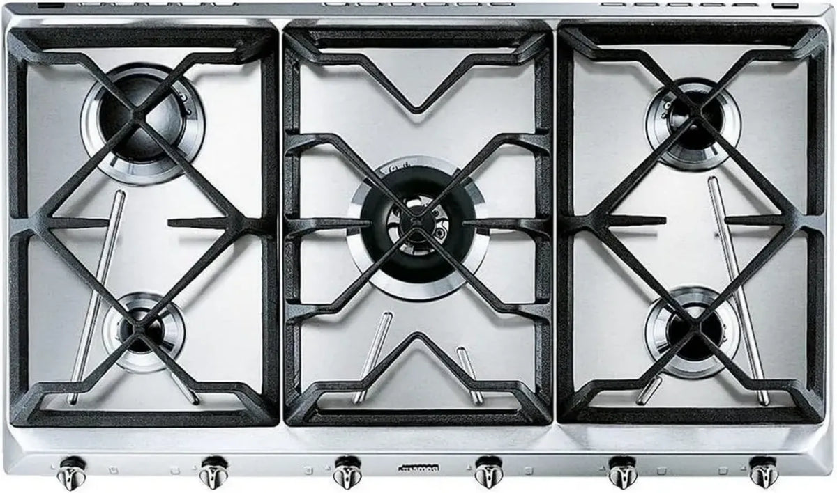 SMEG SRV596GH5 Piano Cottura a Gas Universale in Acciaio Inox