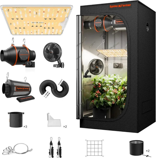 Kit Completo Coltivazione Indoor Spider Farmer SF1000D LED Samsung LM301B 60x60x140cm
