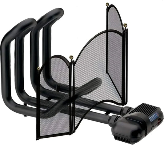 Vortice Termoventilatore per Caminetto con Protezione, Nero