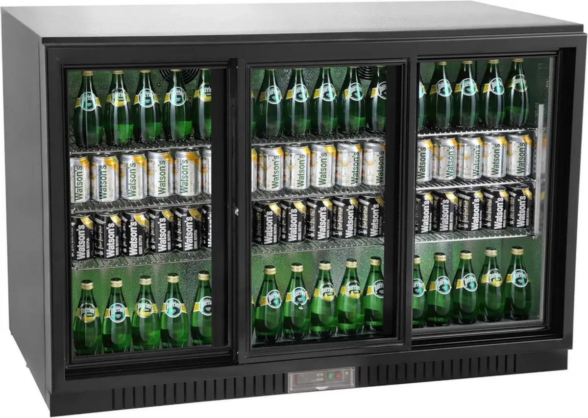 Vetrina Frigo per Bevande, 308L, Porta in Vetro, Sistema Ventilato, con Serratura