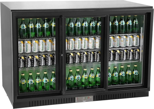 Vetrina Frigo per Bevande, 308L, Porta in Vetro, Sistema Ventilato, con Serratura