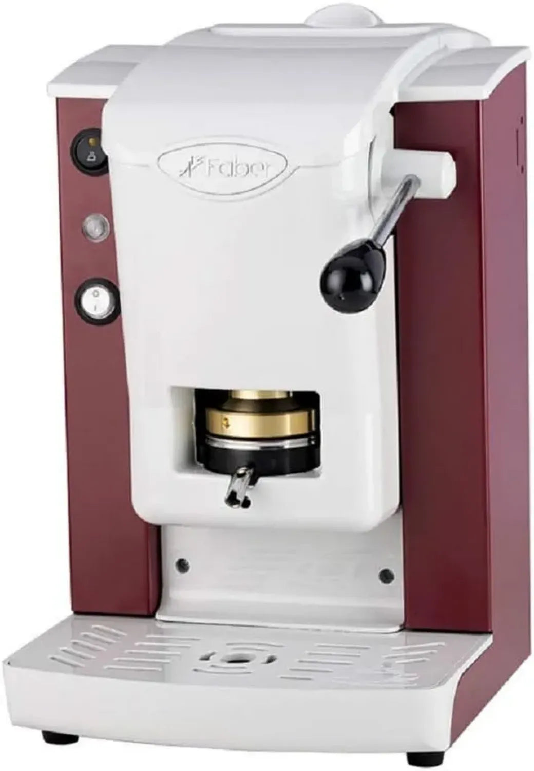 Macchina da Caffè a Cialde FABER SLOT PLAST ESE 44 mm, 1.3 Litri, Borgogna/Bianco