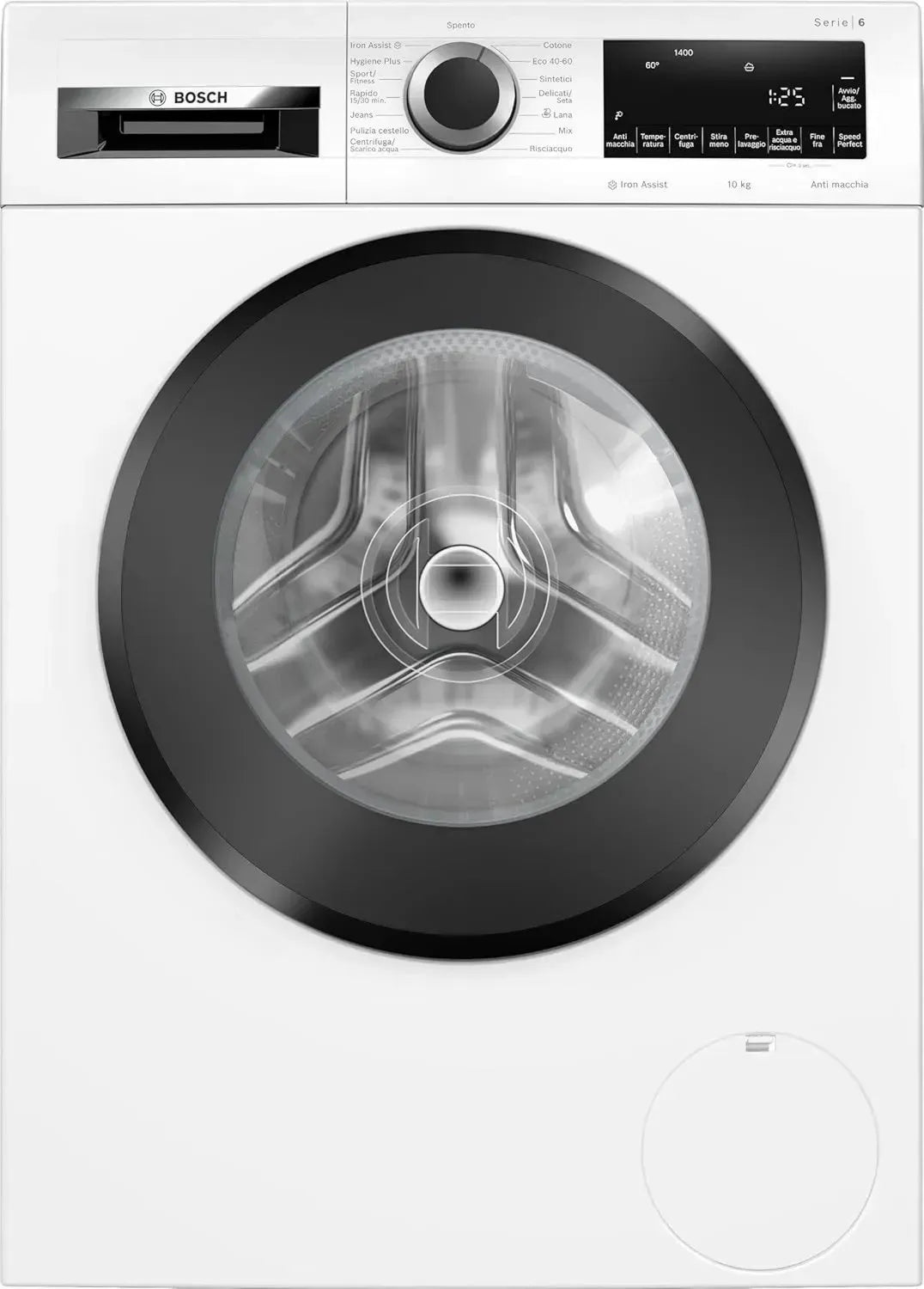 Lavatrice Bosch Serie 6 10kg 1400rpm, Iron Assist, Anti Macchia, Bianco