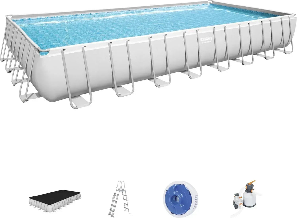 Piscina Rettangolare in Acciaio Power di Bestway, Grigia