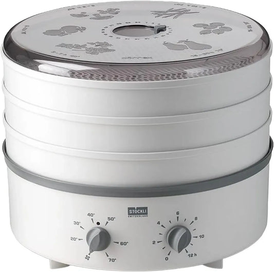 Essiccatore Stöckli Dörrex 0076.70 con Timer e Griglia in Plastica, Grigio Chiaro, Espandibile