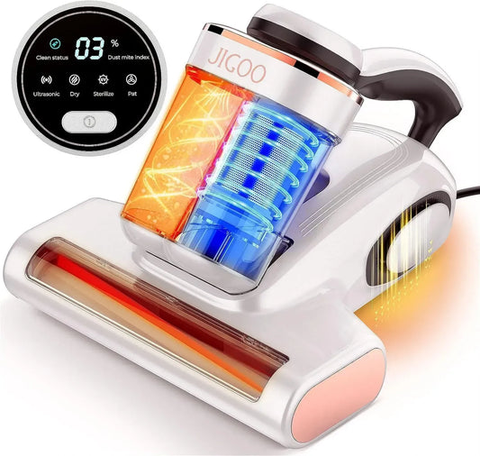 JIGOO J300 Aspirapolvere 2 in 1 per Materassi, Rimozione Polvere e Allergeni, Design Compatto e Leggero