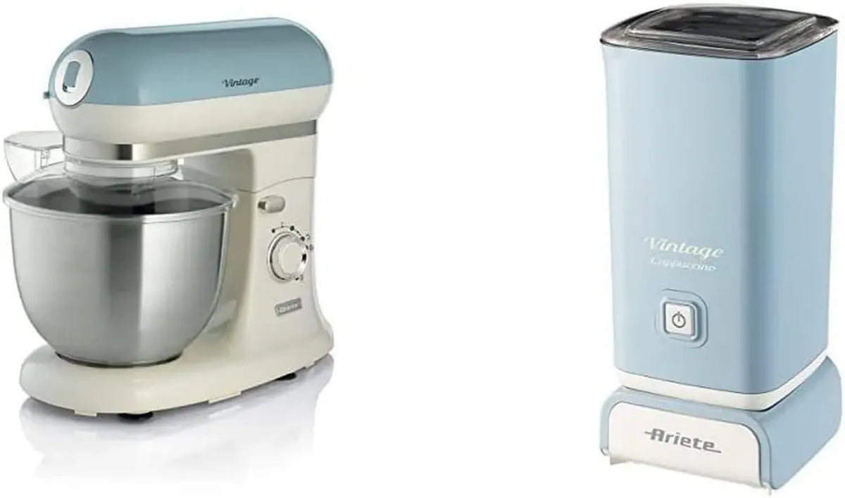Ariete Impastatrice Planetaria Vintage per Pane, Pizza e Dolci + Montalatte Vintage per Cappuccino