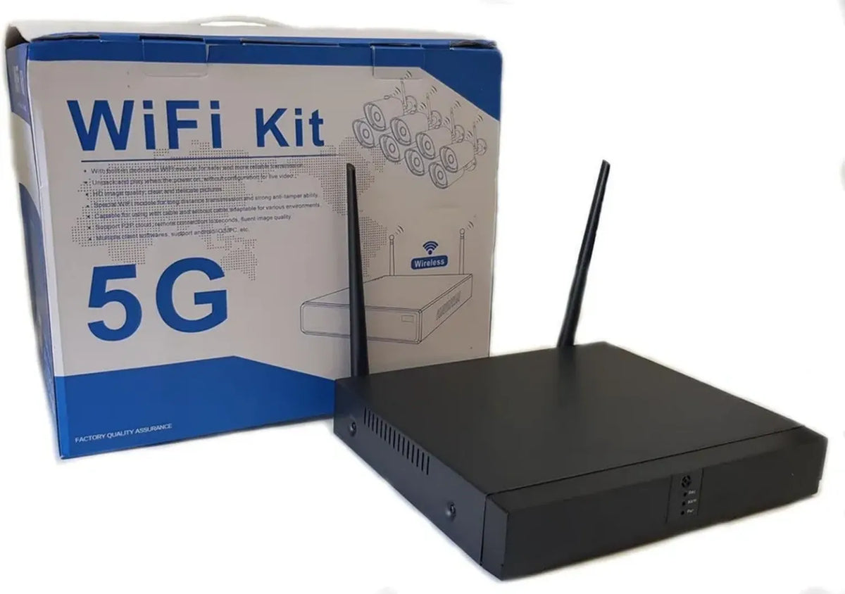 Sistema di Videosorveglianza HD Senza Fili 8 Canali con 8 Telecamere e Accessori