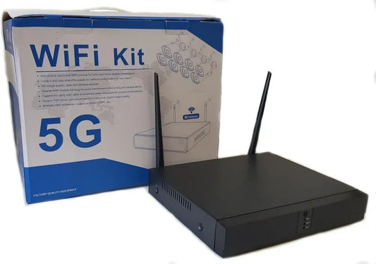 Sistema di Videosorveglianza HD Senza Fili 8 Canali con 8 Telecamere e Accessori