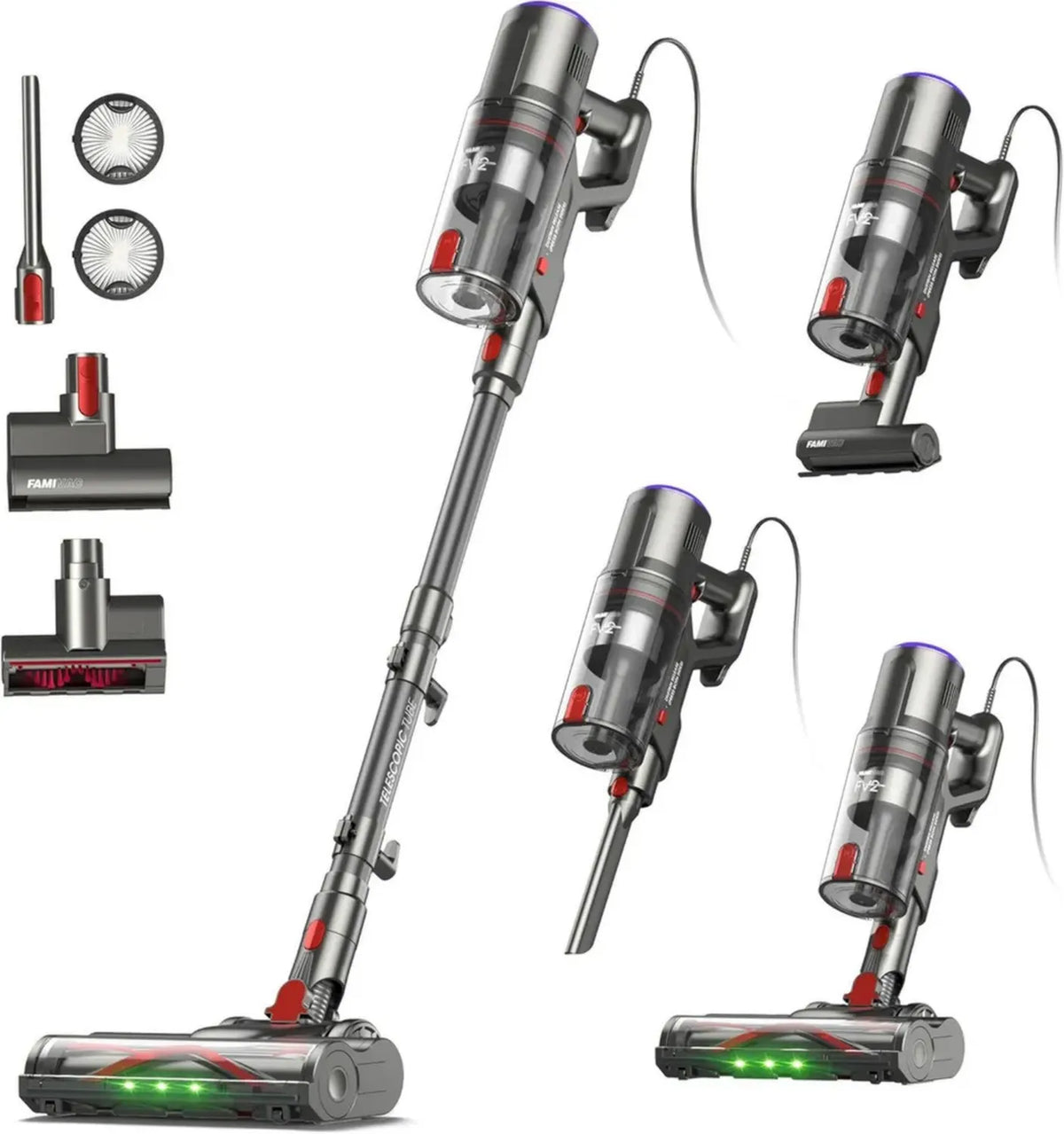 Aspirapolvere Potente con Filo, 65Kpa 600W, Ultra-Leggero 1,3KG, Cavo Lungo 7M, Capacità 1,5L, Anti-Groviglio, Ideale per Tappeti e Peli Animali