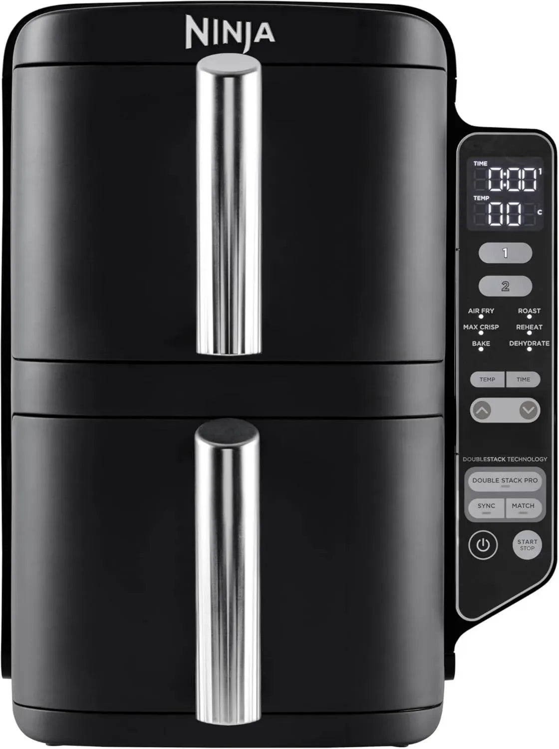 Friggitrice ad Aria Ninja SL300EU DualZone, 2 Scomparti, 7,6L, Spazio-Efficiente, 6 Modalità di Cottura, Nero
