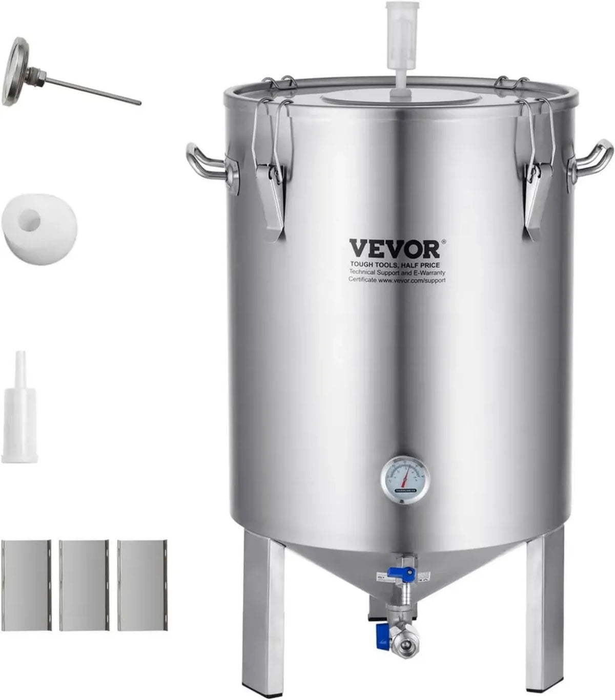 Kit di Fermentazione VEVOR in Acciaio Inox da 60L, Bollitore e Secchio per Produzione Birra